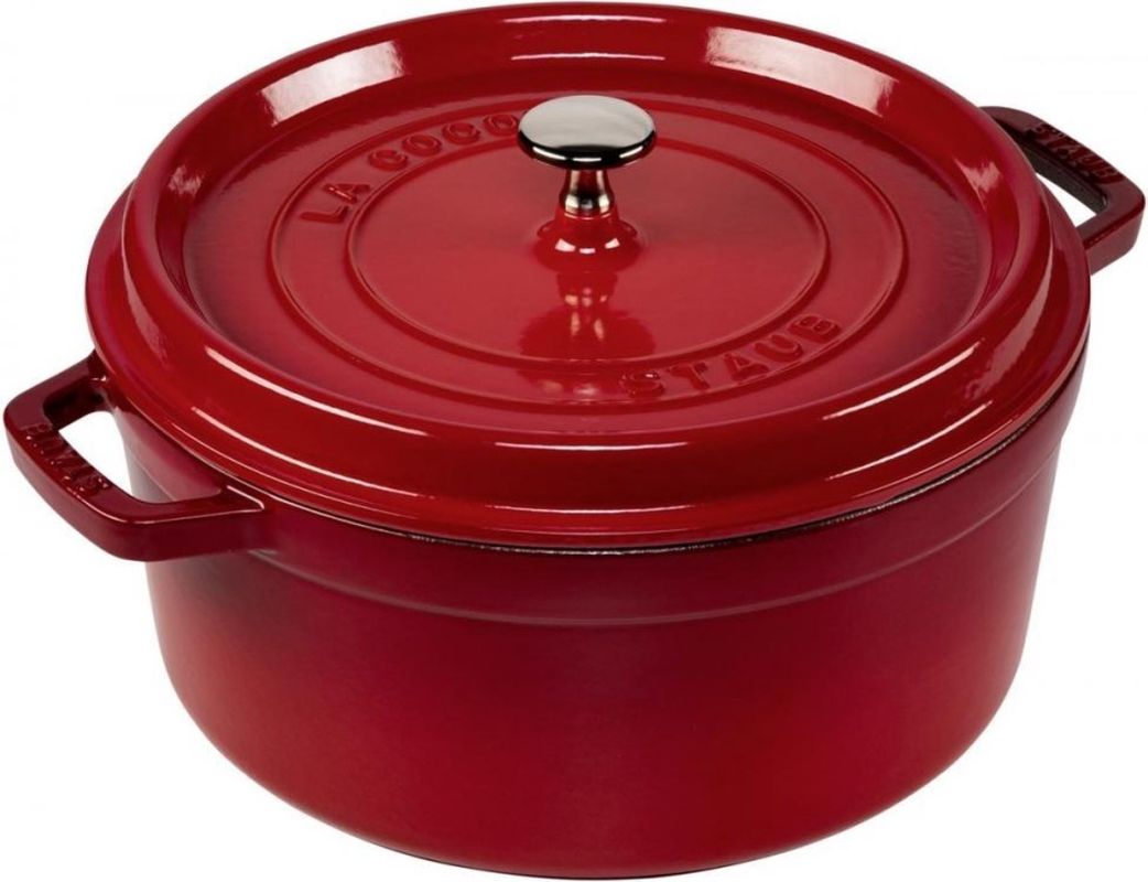 Staub braadpan Cocotte , rond 26 cm - kers