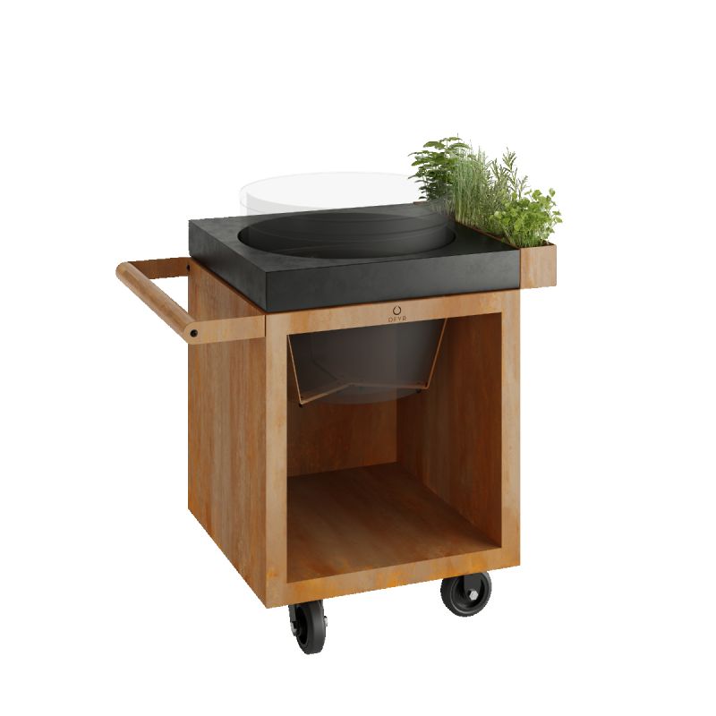 Ofyr buitenkeuken Kamado Table Corten 65 PRO Beton TB