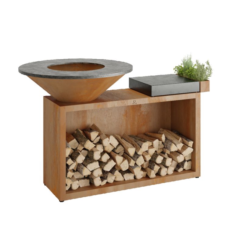 Ofyr buitenkeuken Island Corten 85 Donker Grijs Keramiek