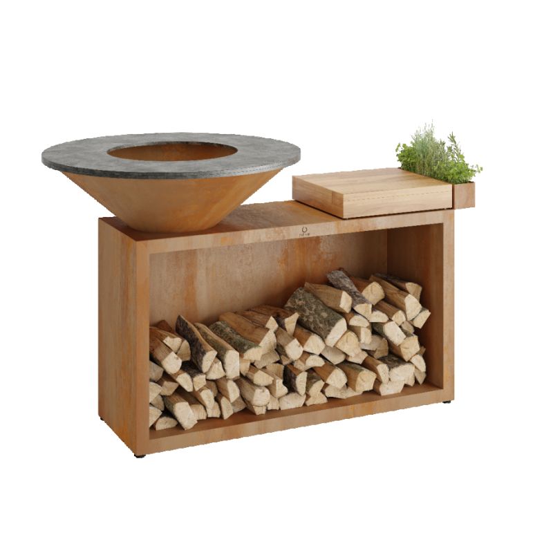 Ofyr buitenkeuken Island Corten 85 Teak Hout