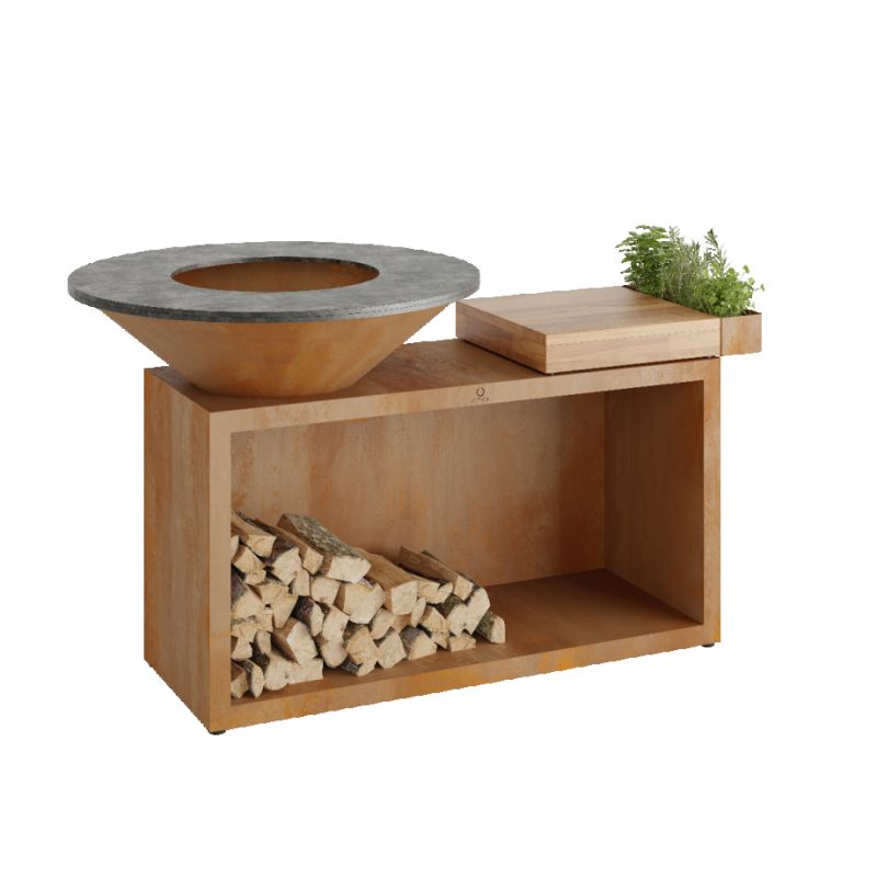 Ofyr buitenkeuken Island Corten 100 Teak Hout