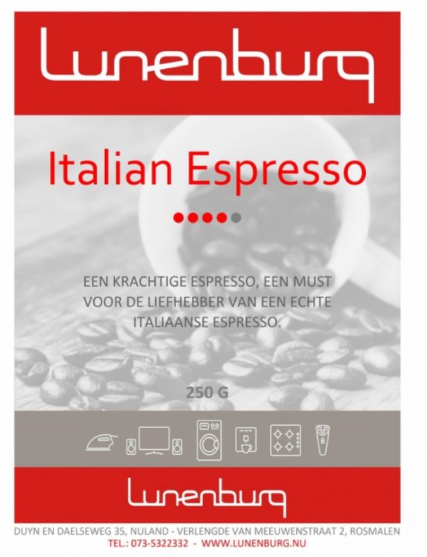 Lunenburg koffiebonen Italian Espresso 1 KG